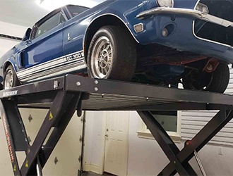 Lifted Shelby for Car Storage by Autostacker